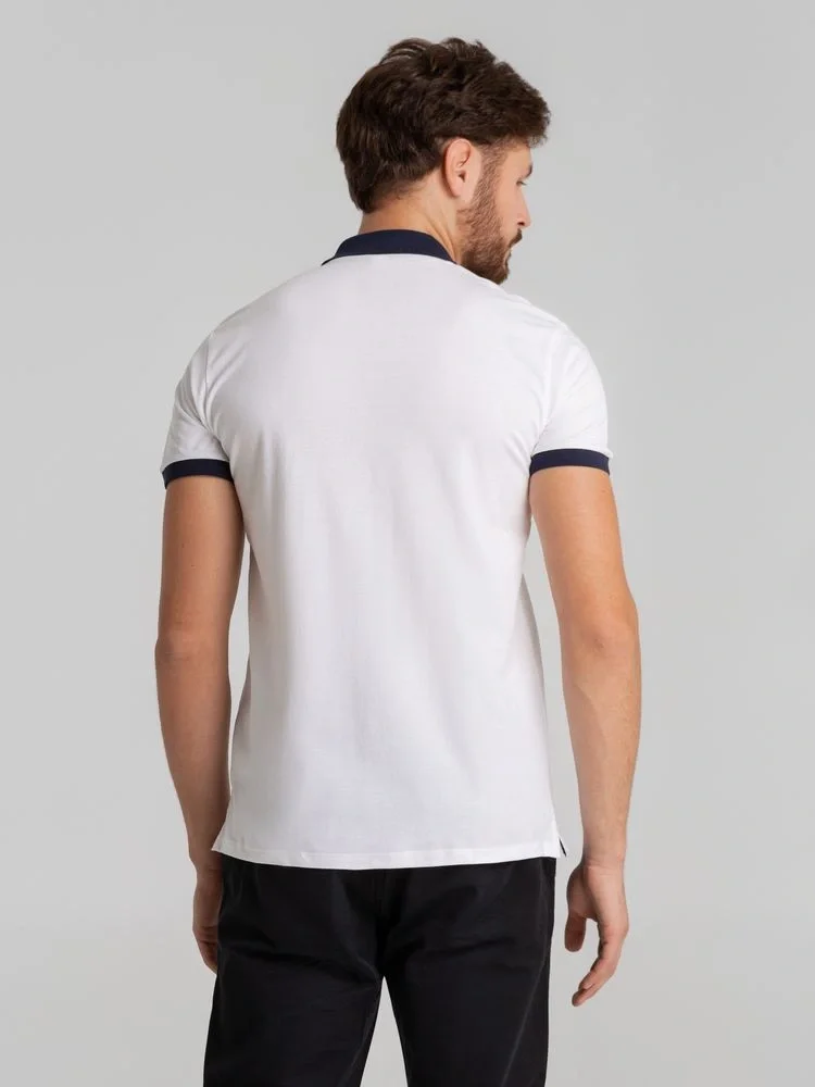 Рубашка поло Prince 190, белая с темно-синим - фото 11