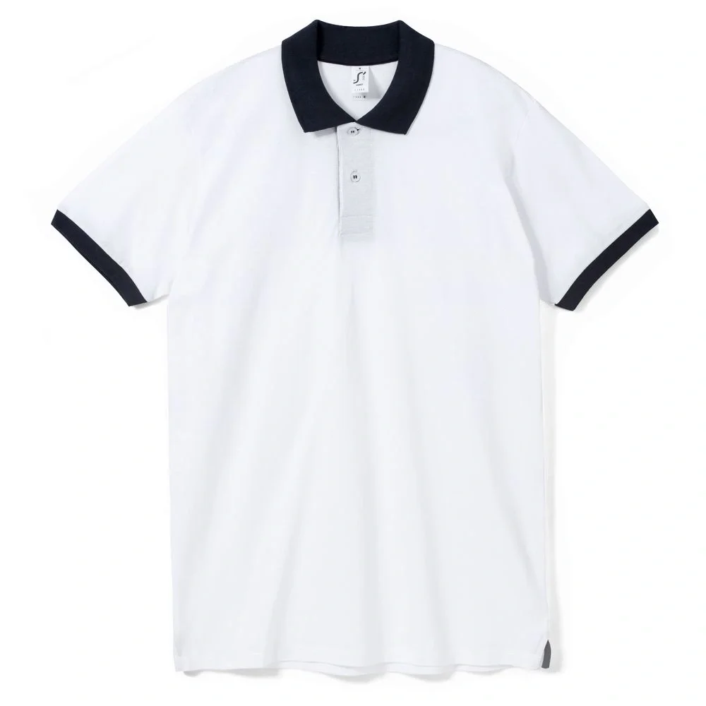 Рубашка поло Prince 190, белая с темно-синим - фото 6