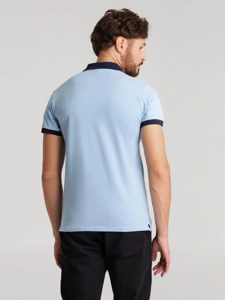 Рубашка поло Prince 190, голубая с темно-синим - фото 11