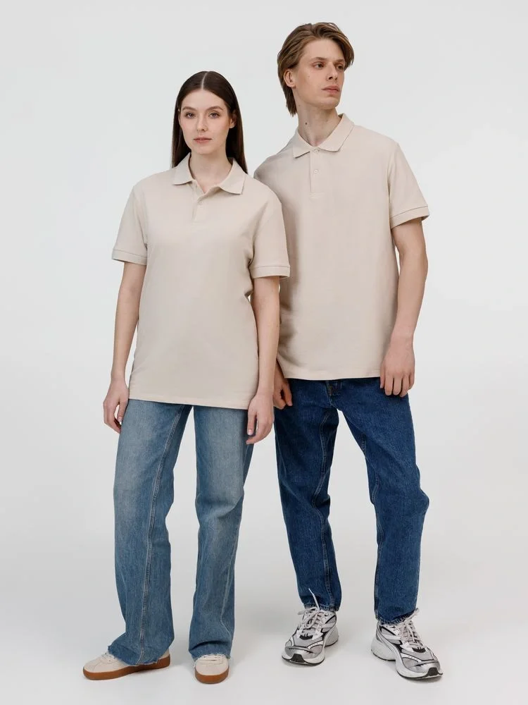 Рубашка поло унисекс Pacific, бежевая (льняная) - фото 13