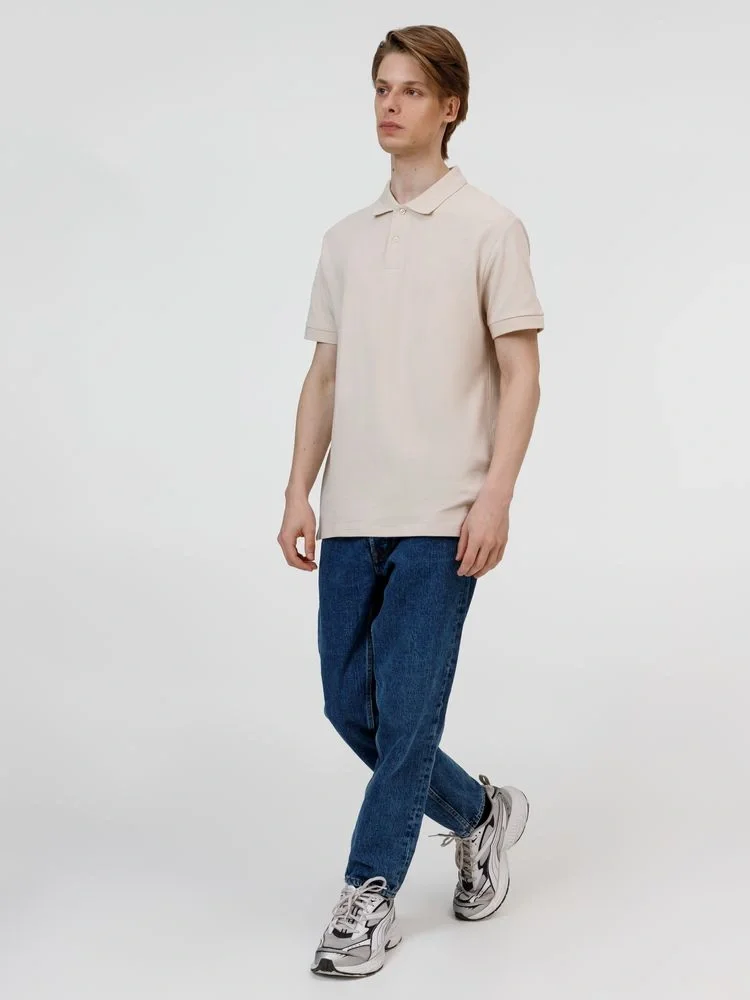 Рубашка поло унисекс Pacific, бежевая (льняная) - фото 8