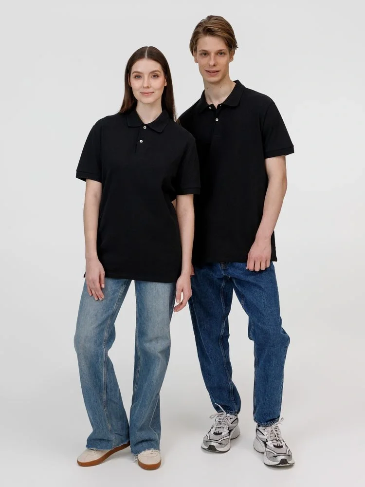 Рубашка поло унисекс Pacific, черная - фото 12