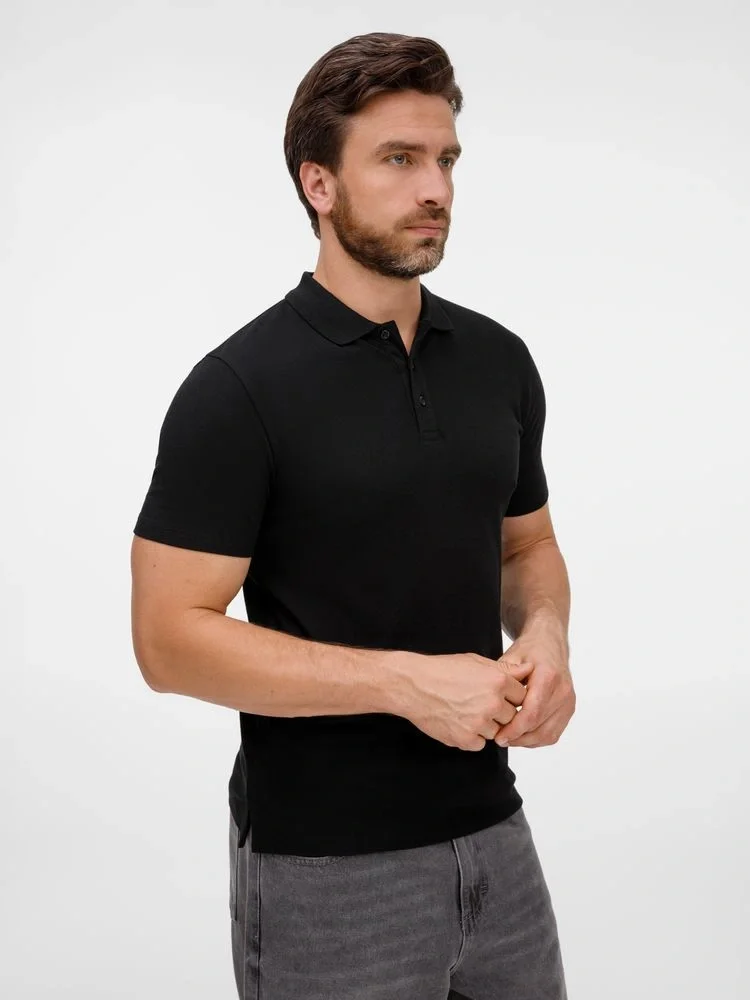 Рубашка поло унисекс Tervise, черная - фото 5