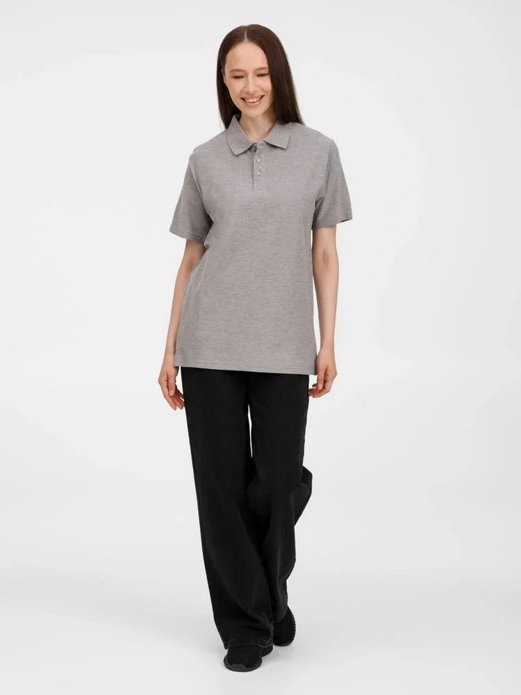 Рубашка поло унисекс Tervise, серый меланж - фото 13