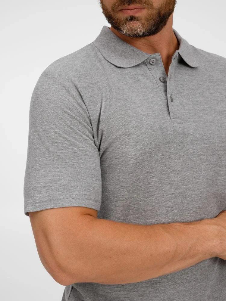 Рубашка поло унисекс Tervise, серый меланж - фото 6