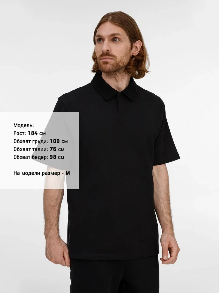 Рубашка поло унисекс Tiimi, черная - фото 5