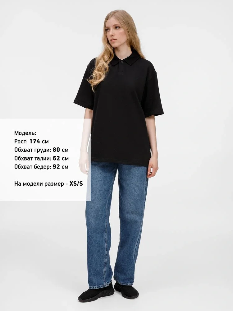 Рубашка поло унисекс Tiimi, черная - фото 8