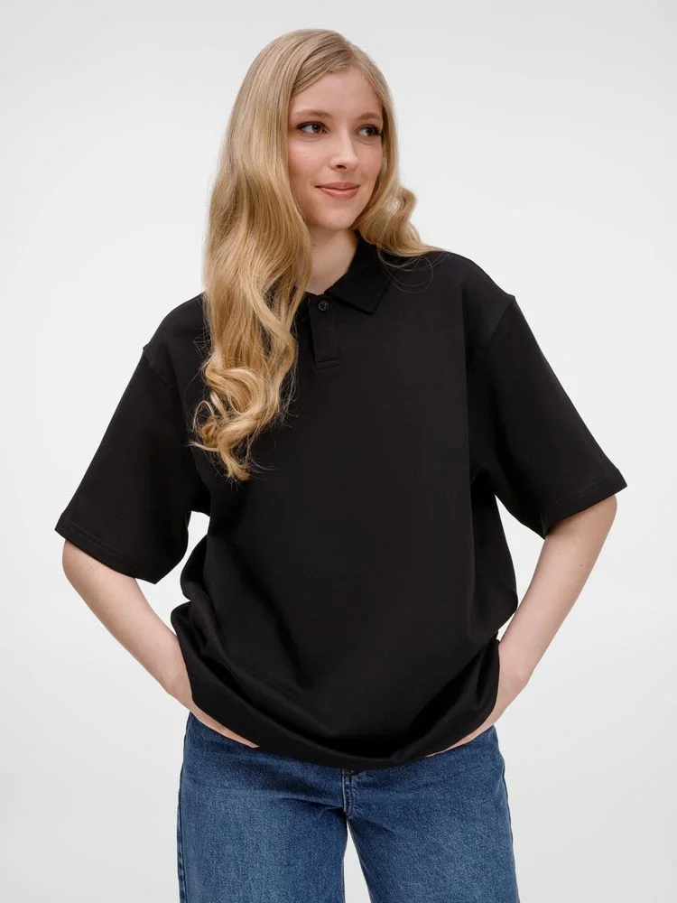 Рубашка поло унисекс Tiimi, черная - фото 9