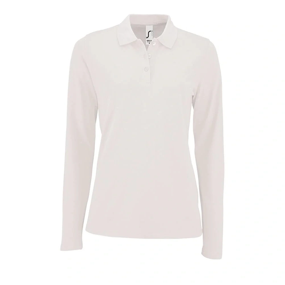 Рубашка поло женская с длинным рукавом Perfect LSL Women, белая - фото 1