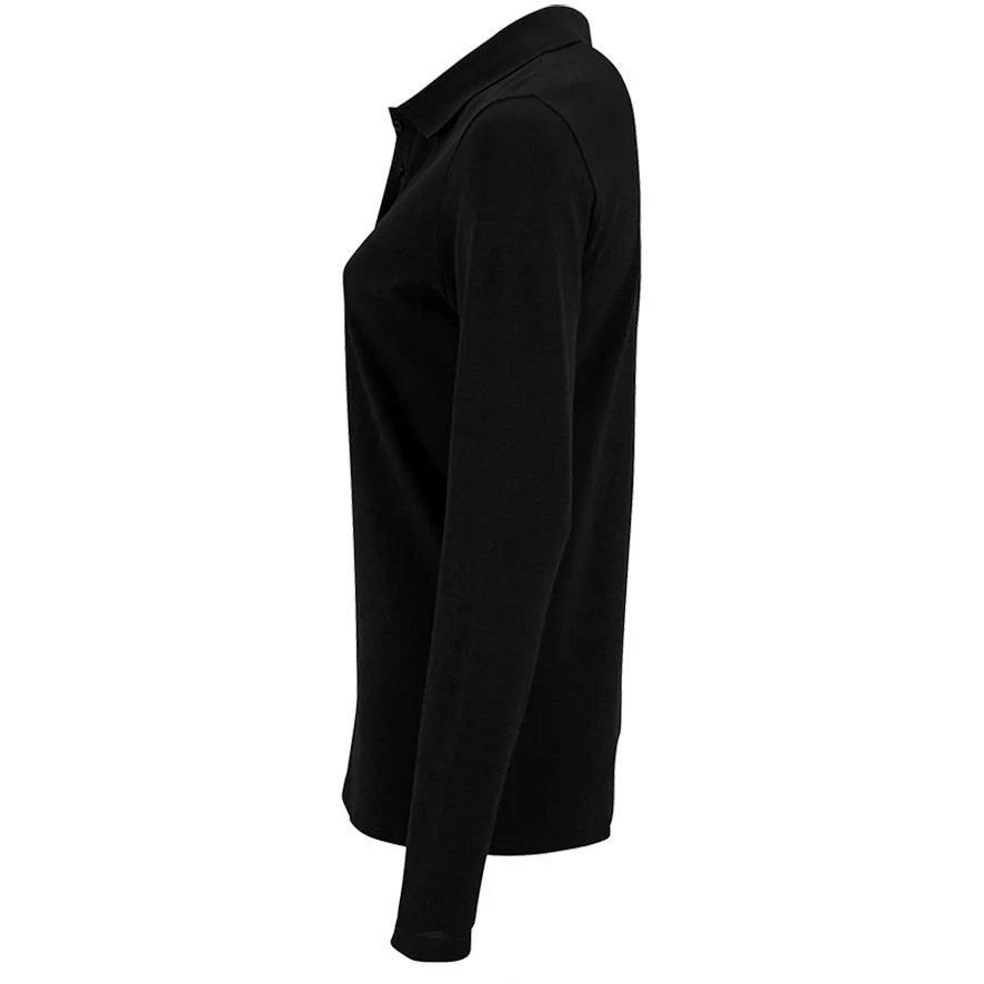 Рубашка поло женская с длинным рукавом Perfect LSL Women, черная - фото 9