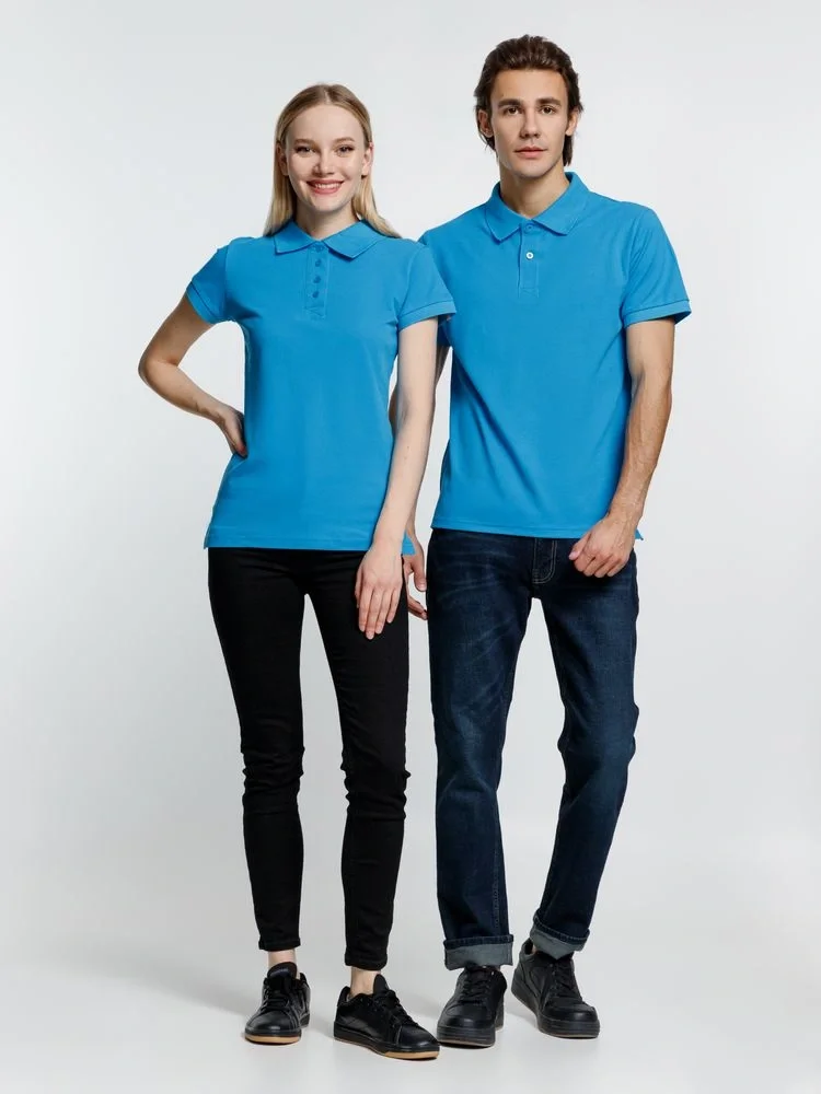 Рубашка поло женская Virma Premium Lady, бирюзовая - фото 5