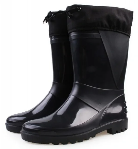 Сапоги ПВХ D-28 Н (STEP) мужские, с надставкой, черные - фото 1