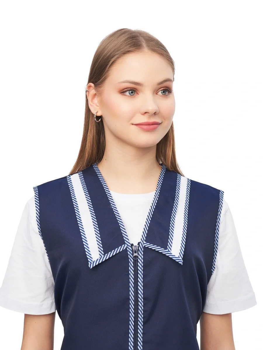 Халат-сарафан "Вишня" т-синий - фото 2