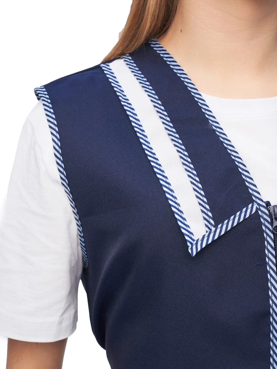 Халат-сарафан "Вишня" т-синий - фото 3