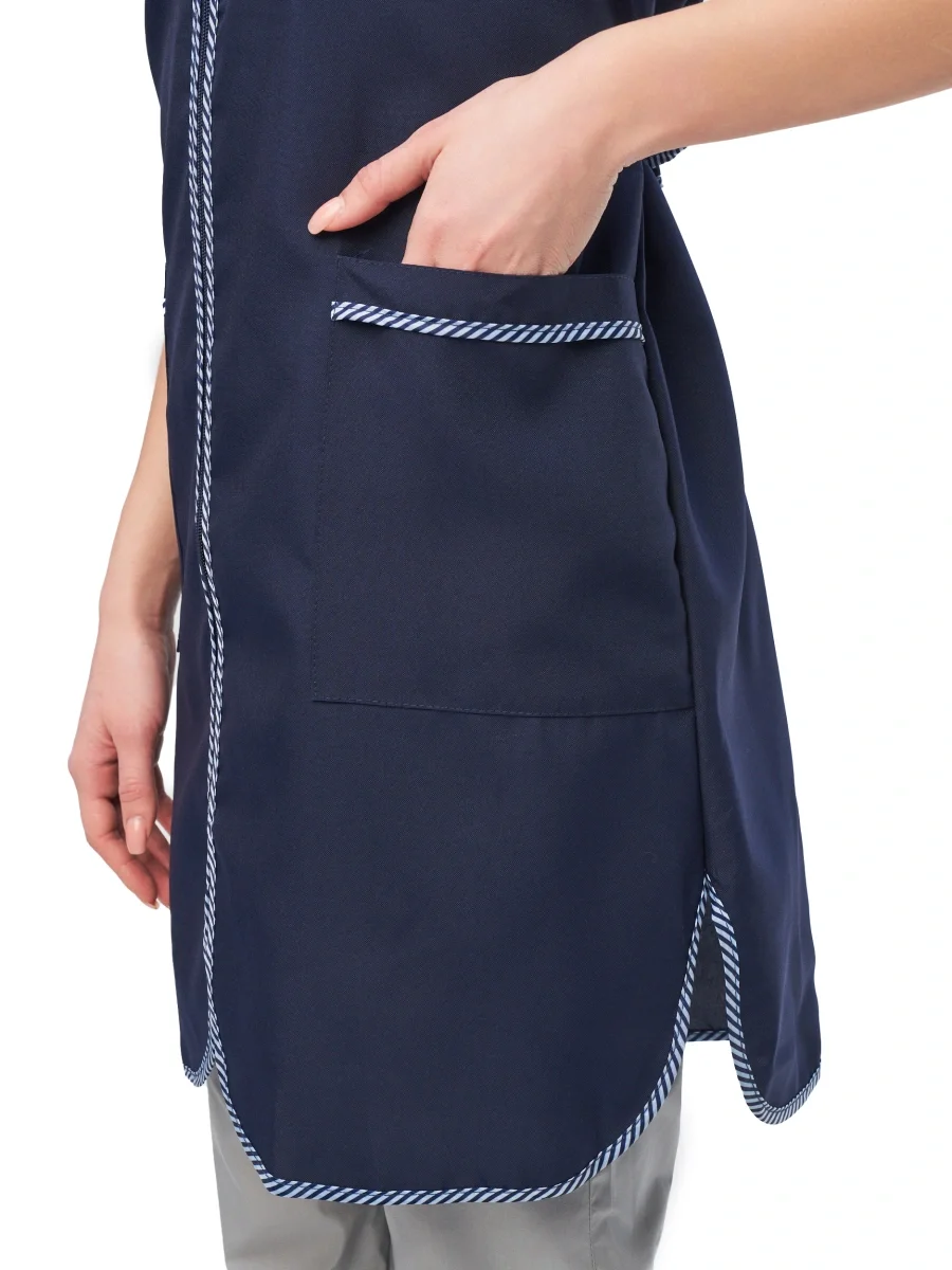 Халат-сарафан "Вишня" т-синий - фото 4