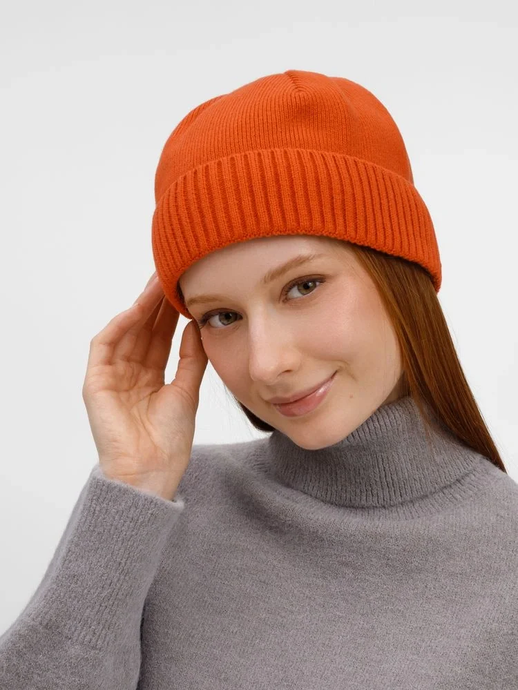 Шапка ComFleece, темно-оранжевая (кирпичная) - фото 5