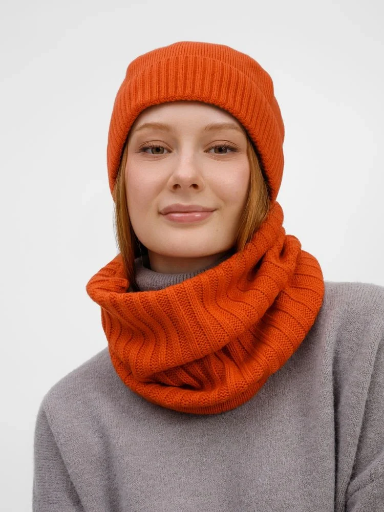 Шапка ComFleece, темно-оранжевая (кирпичная) - фото 6