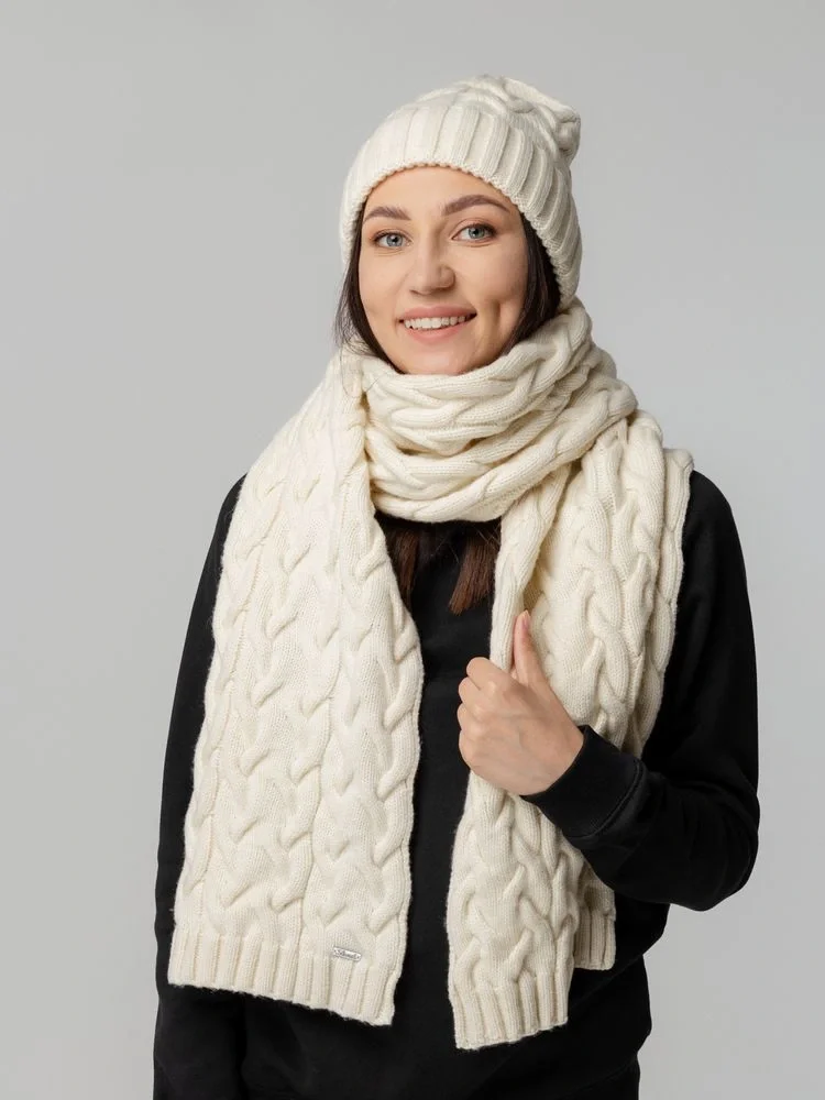 Шапка Loren, молочно-белая (ванильная) - фото 6