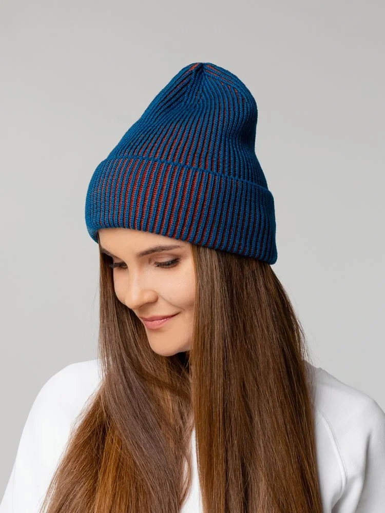 Шапка Nobilis, бирюзовая с терракотовым - фото 6