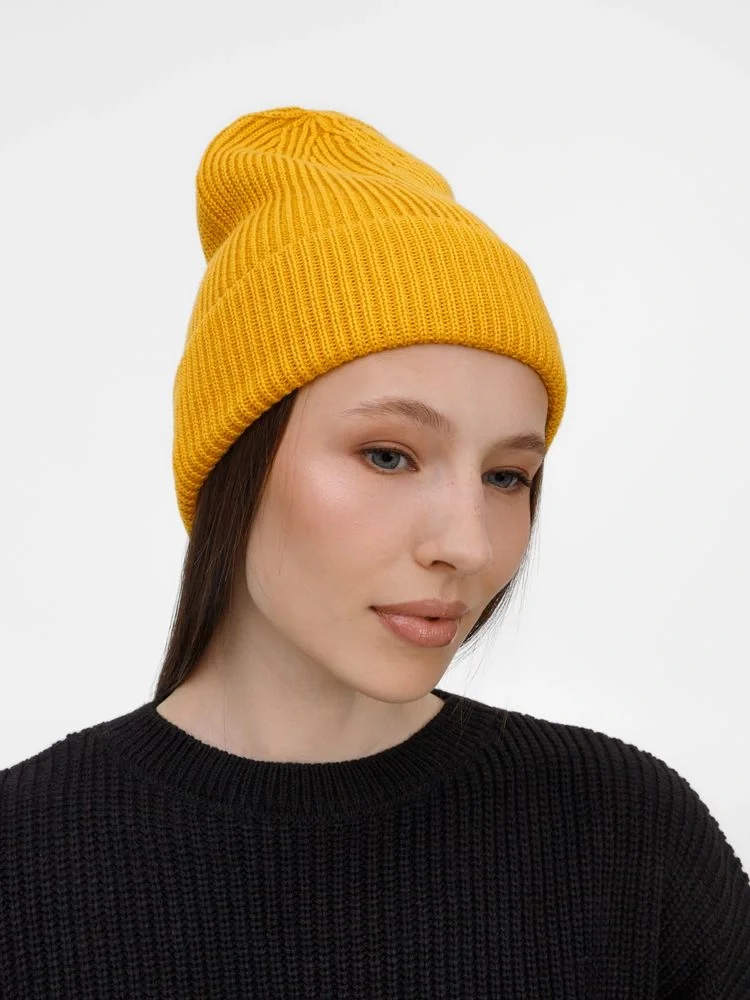 Шапка Nobilis Mono, желтая (медовая) - фото 5