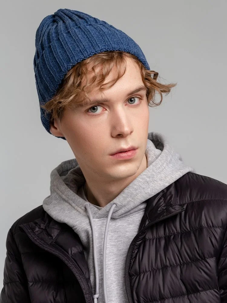 Шапка Norfold, синий меланж (джинс) - фото 5