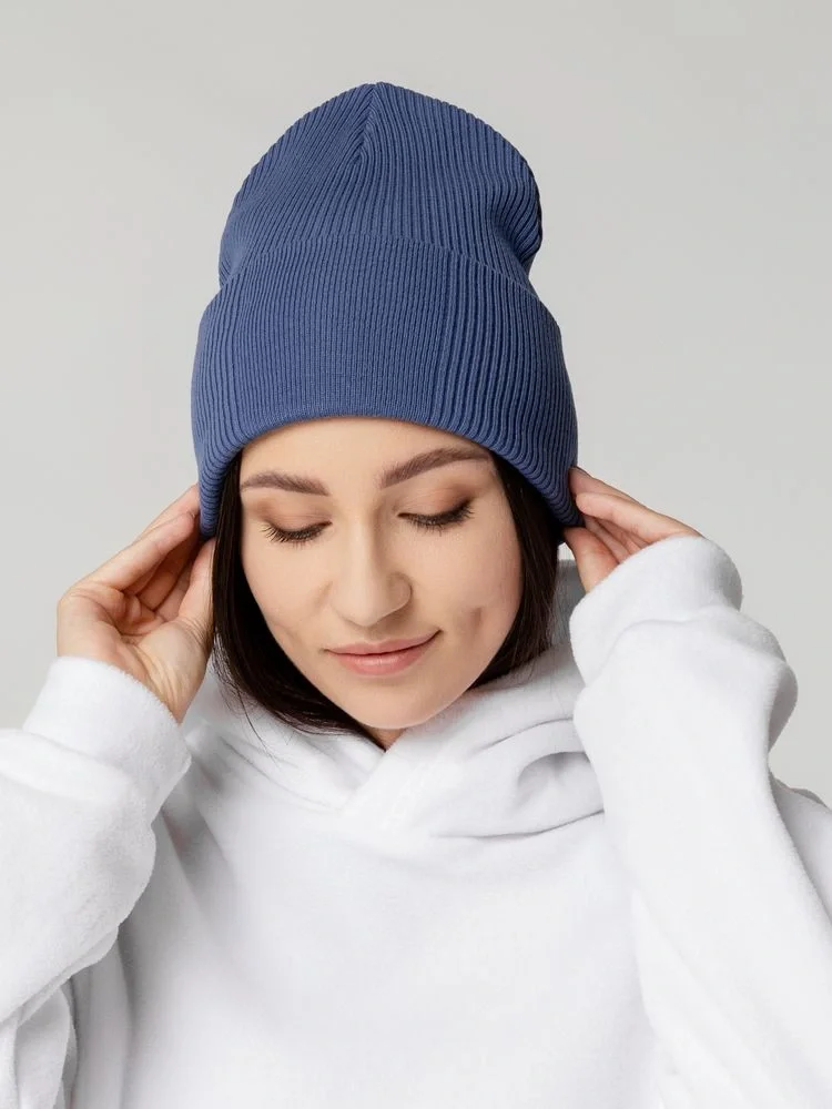 Шапка Real Rib, синяя (черника) - фото 4