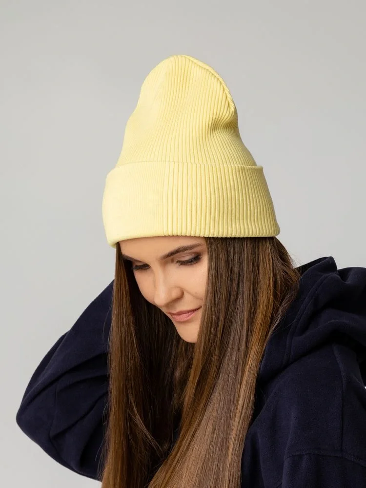 Шапка Real Rib, желтая (нарцисс) - фото 5