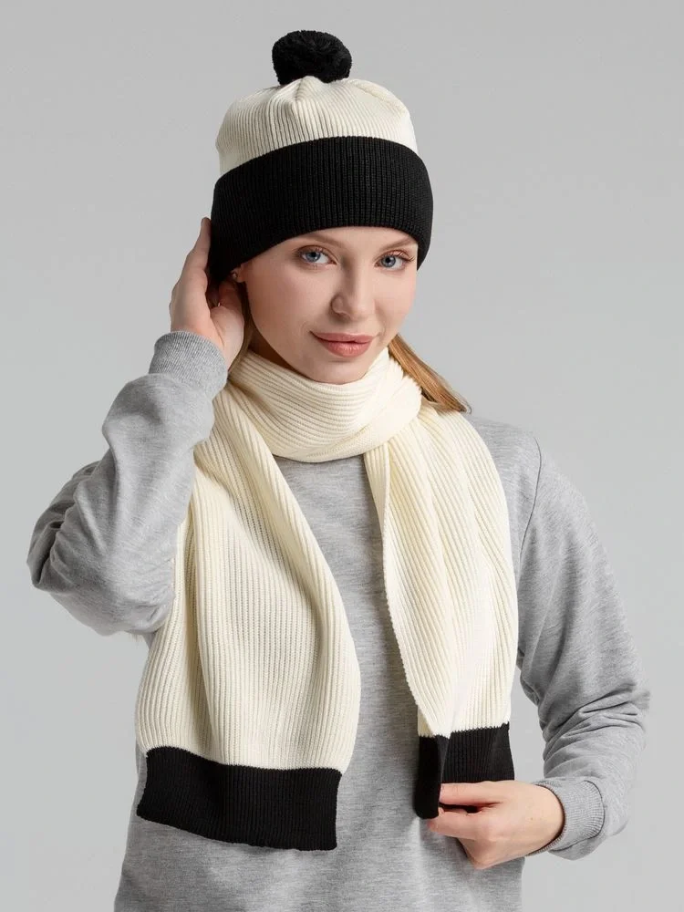 Шапка Snappy, белая с черным - фото 5