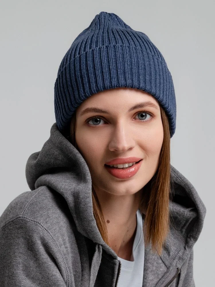 Шапка Stout, синий меланж - фото 13