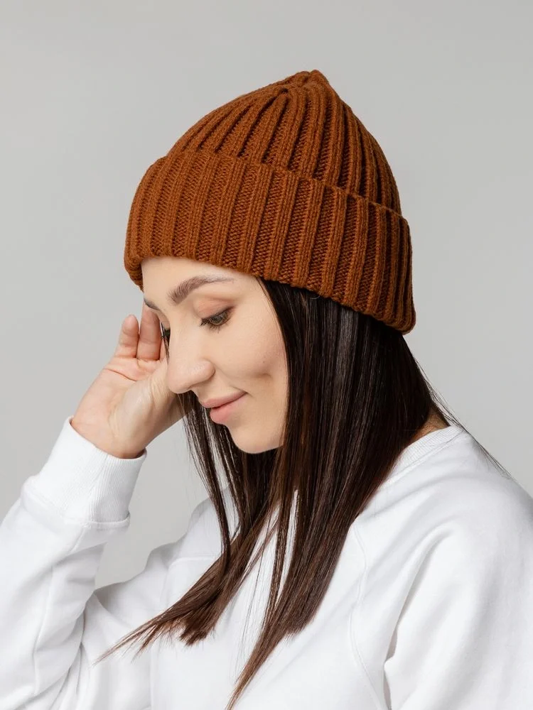 Шапка Uni, коричневая (терракота) - фото 6