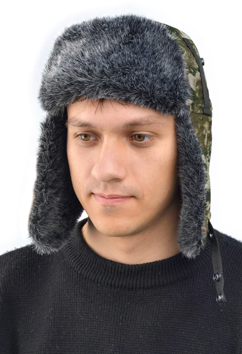 Шапка-ушанка "Ангара" иск.мех (цвета в ассортименте) - фото 1