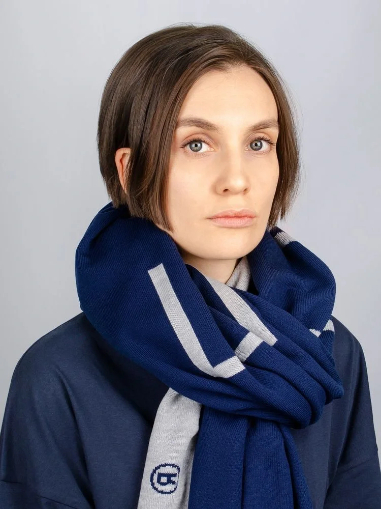 Шарф Bereg, серый с синим - фото 1