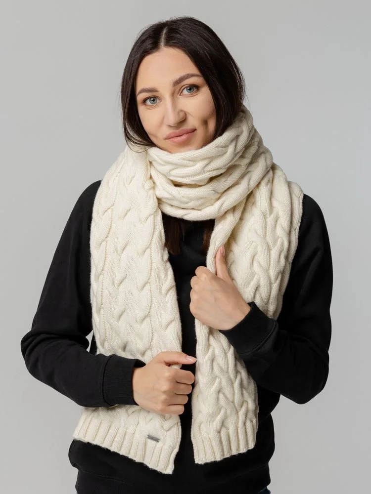 Шарф Loren, молочно-белый (ванильный) - фото 6