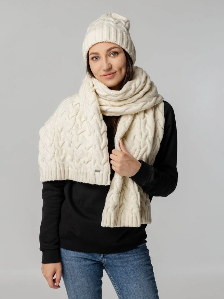 Шарф Loren, молочно-белый (ванильный) - фото 7