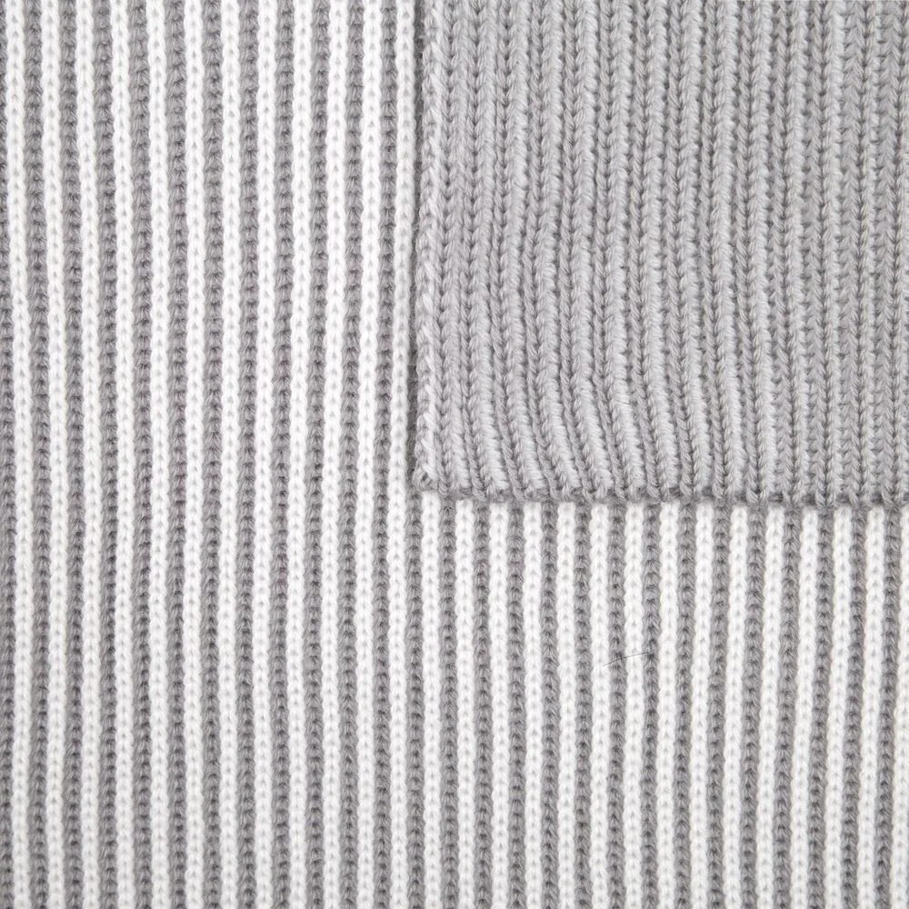 Шарф Nobilis, белый с серым - фото 4