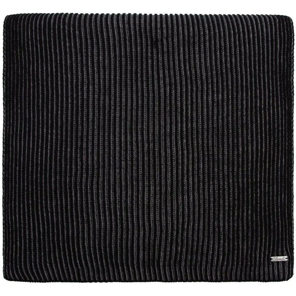 Шарф Nobilis, черный с серым меланжем - фото 1