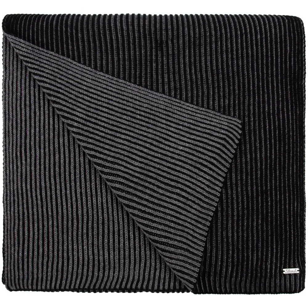 Шарф Nobilis, черный с серым меланжем - фото 2