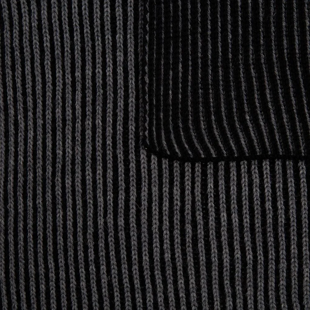 Шарф Nobilis, черный с серым меланжем - фото 4