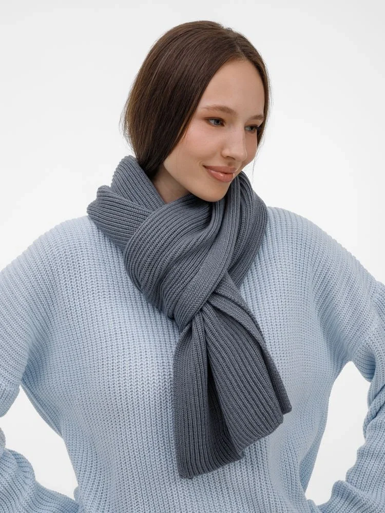 Шарф Nobilis Mono, серый (стальной) - фото 5