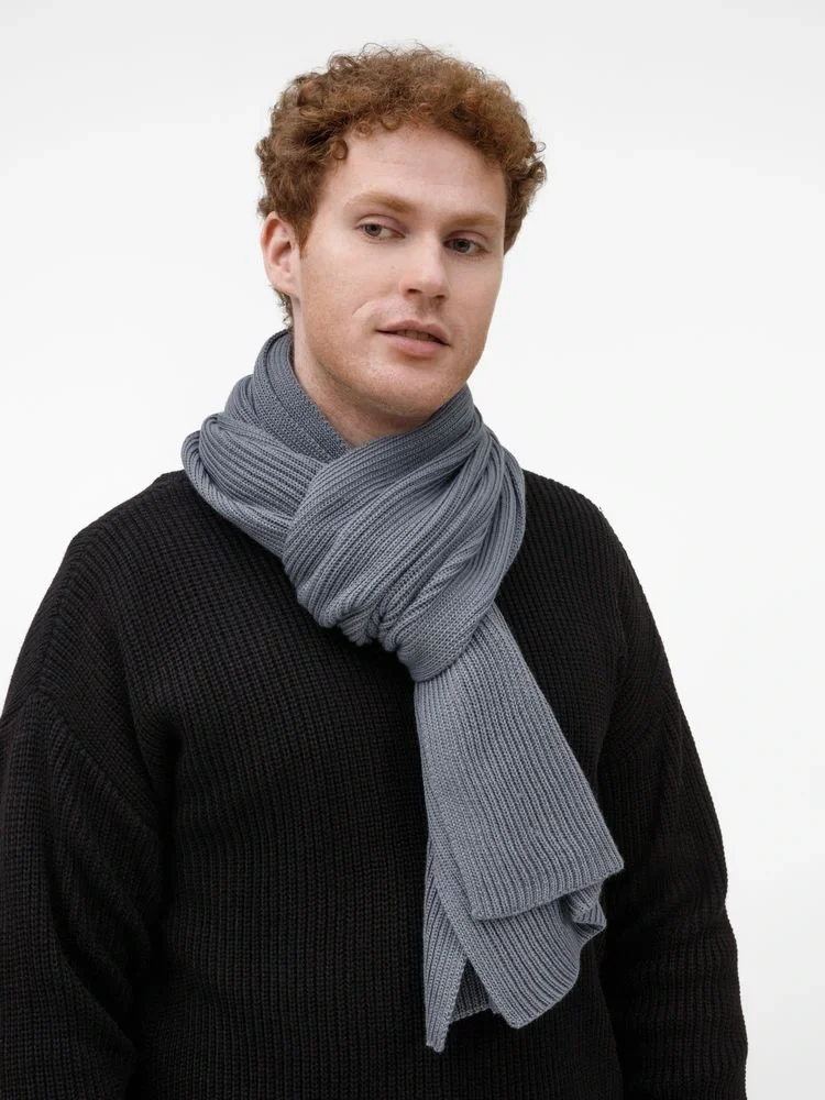 Шарф Nobilis Mono, серый (стальной) - фото 6