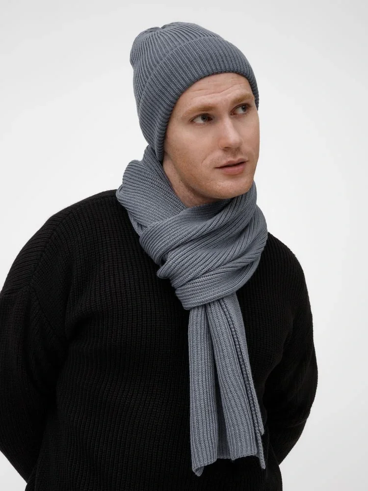 Шарф Nobilis Mono, серый (стальной) - фото 7