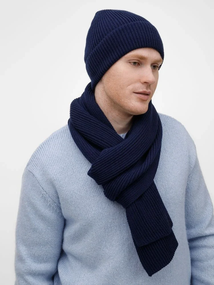 Шарф Nobilis Mono, темно-синий - фото 7