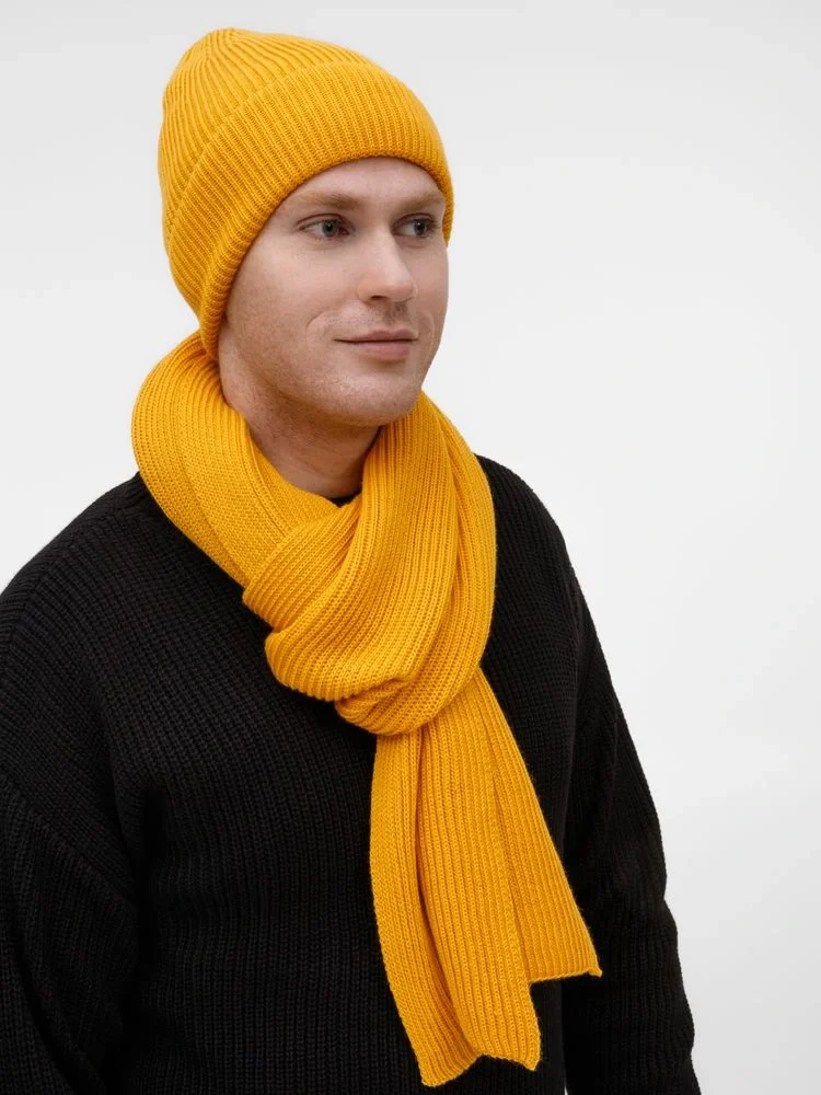 Шарф Nobilis Mono, желтый (медовый) - фото 7