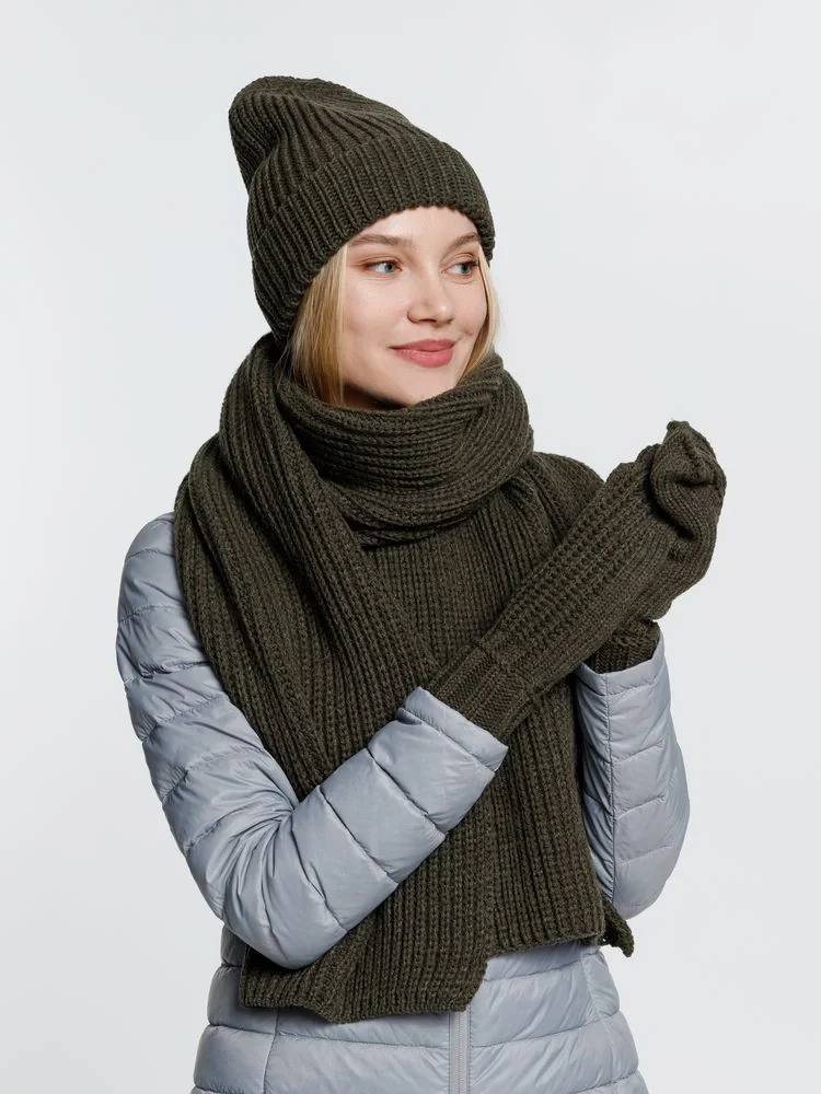 Шарф Nordkyn, зеленый (оливковый) - фото 5