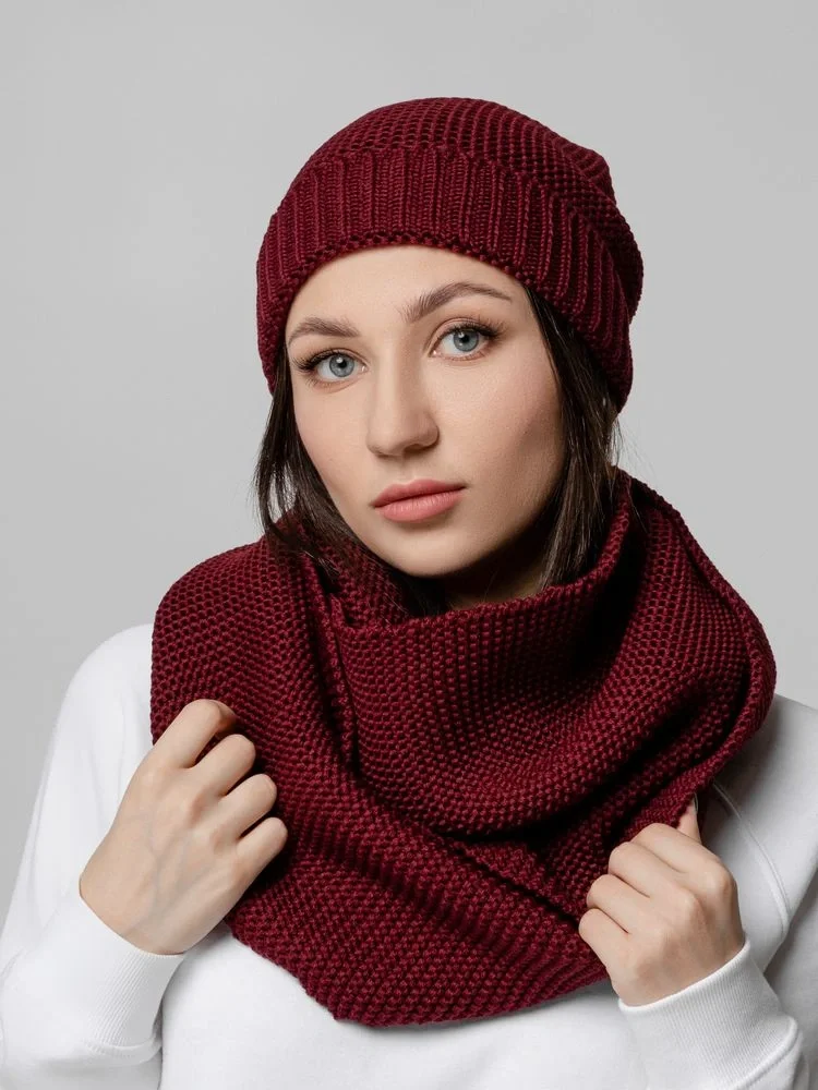 Снуд Brugge, бордовый - фото 11