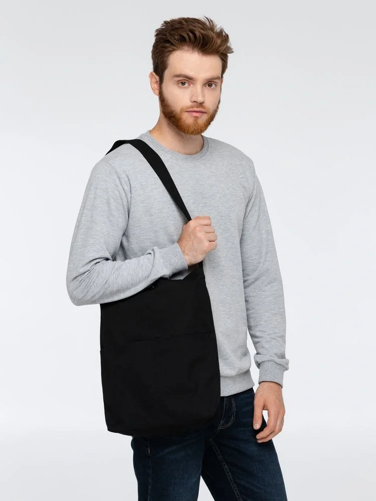 Сумка холщовая через плечо Artspace, черная - фото 5