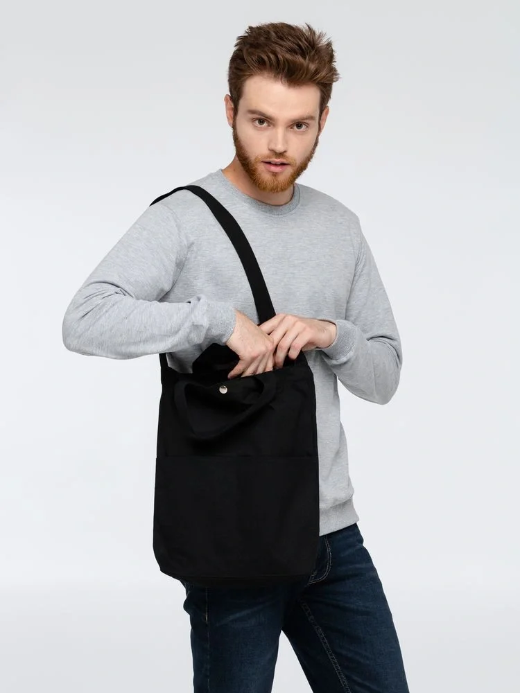 Сумка холщовая через плечо Artspace, черная - фото 6