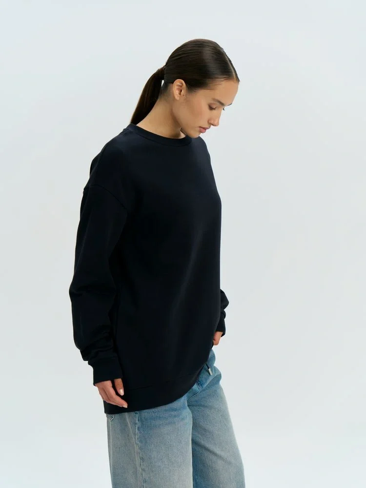 Свитшот оверсайз унисекс Omnifit, черный - фото 12