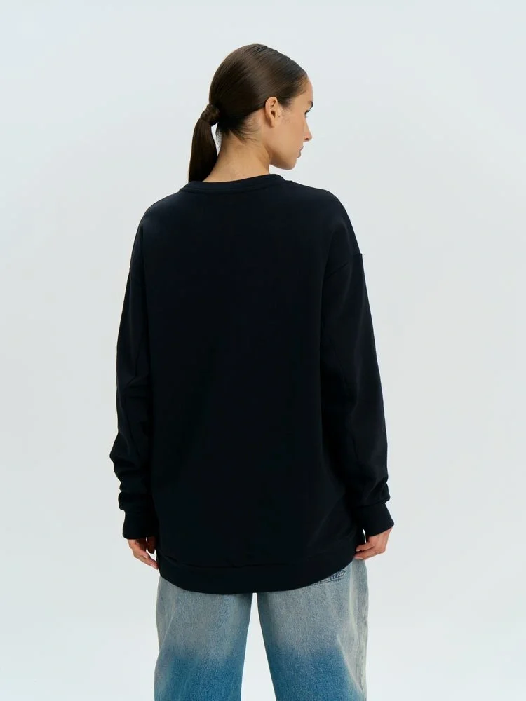 Свитшот оверсайз унисекс Omnifit, черный - фото 13