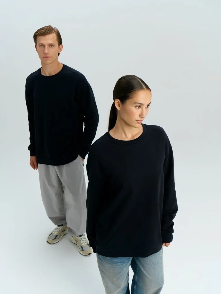 Свитшот оверсайз унисекс Omnifit, черный - фото 16